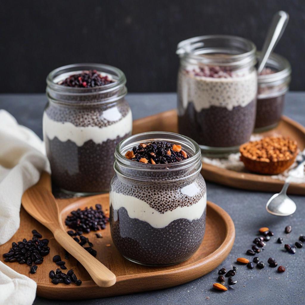 Black rice pudding with Chia Seeds